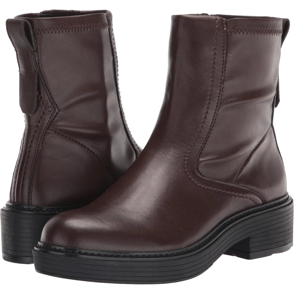 Franco Sarto Karbon Lug Sole Ankle Boots Size 9 Brown Faux Leather NEW‎